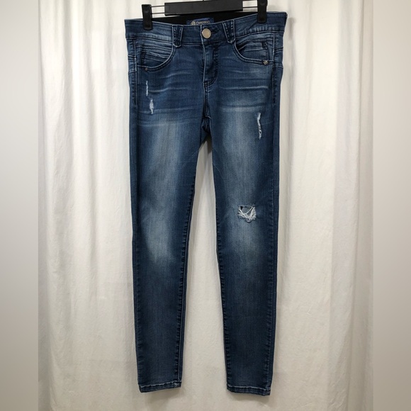 Democracy Absolution Booty Lift Jegging Blue Denim Stretch Distressed Size 4 - Picture 16 of 16
